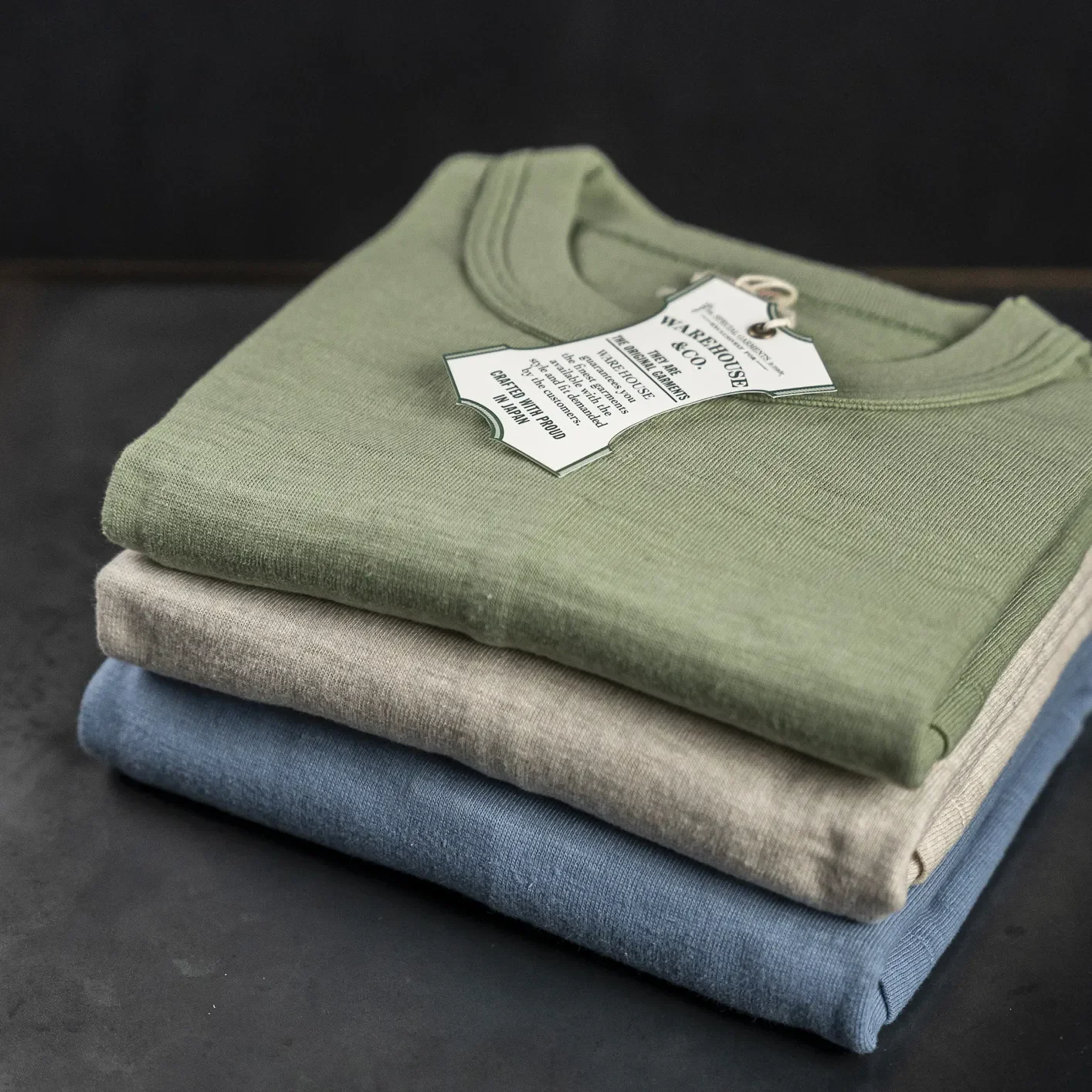 Warehouse Co. Lot 4601P Loopwheeled Slub Yarn Pocket T-Shirt - Green - Image 4