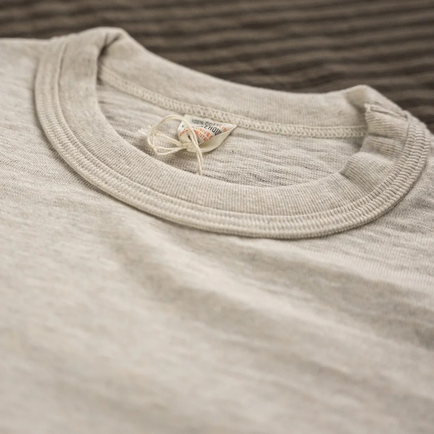 Warehouse Co. Lot 4601P Loopwheeled Slub Yarn Pocket T-Shirt - Oatmeal - Image 3
