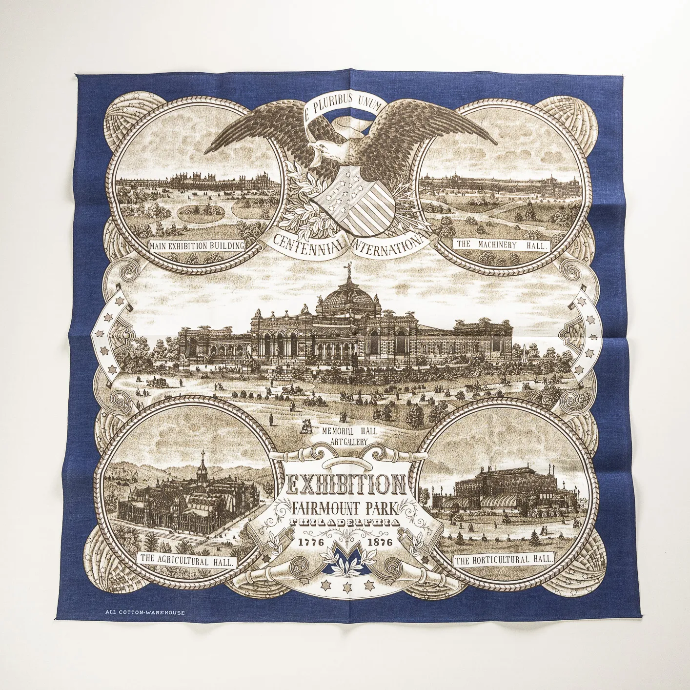 Warehouse Co. Lot 5246 ‘Memorial Hall’ Selvedge Bandana - Indigo Dyed